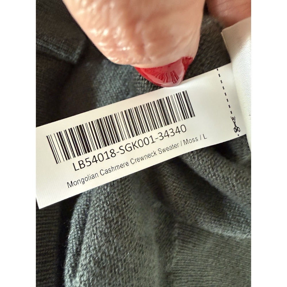 Quince Mongolian Cashmere Crewneck Sweater Womens Large Moss Green Quiet Luxury - Picture 5 of 7